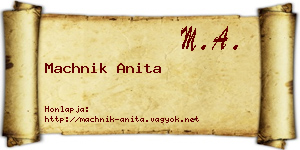 Machnik Anita névjegykártya